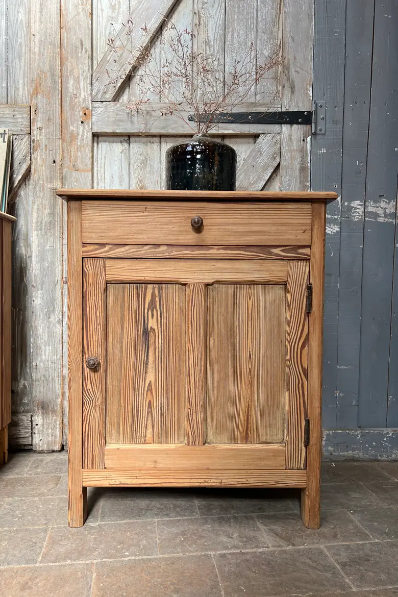 Grand Chevet en Sapin, Meuble d’Appoint, Bois Brut
