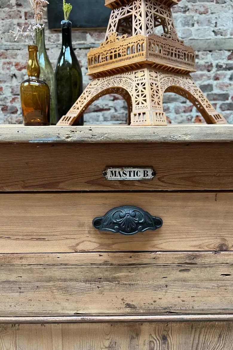 Grand comptoir îlot central en bois Début XXème