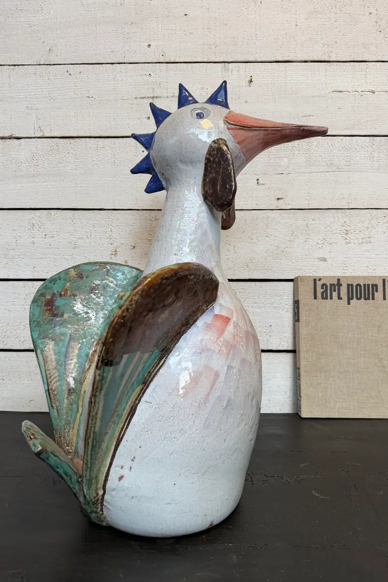 Grand coq en céramique – années 80