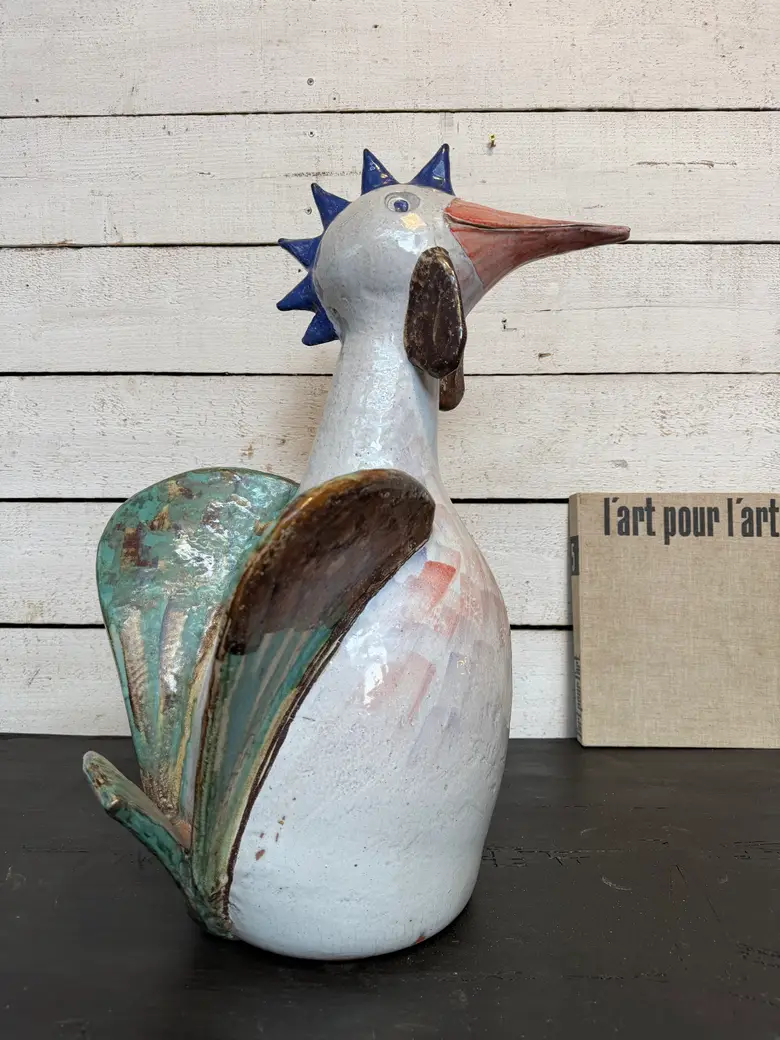 Grand coq en céramique – années 80