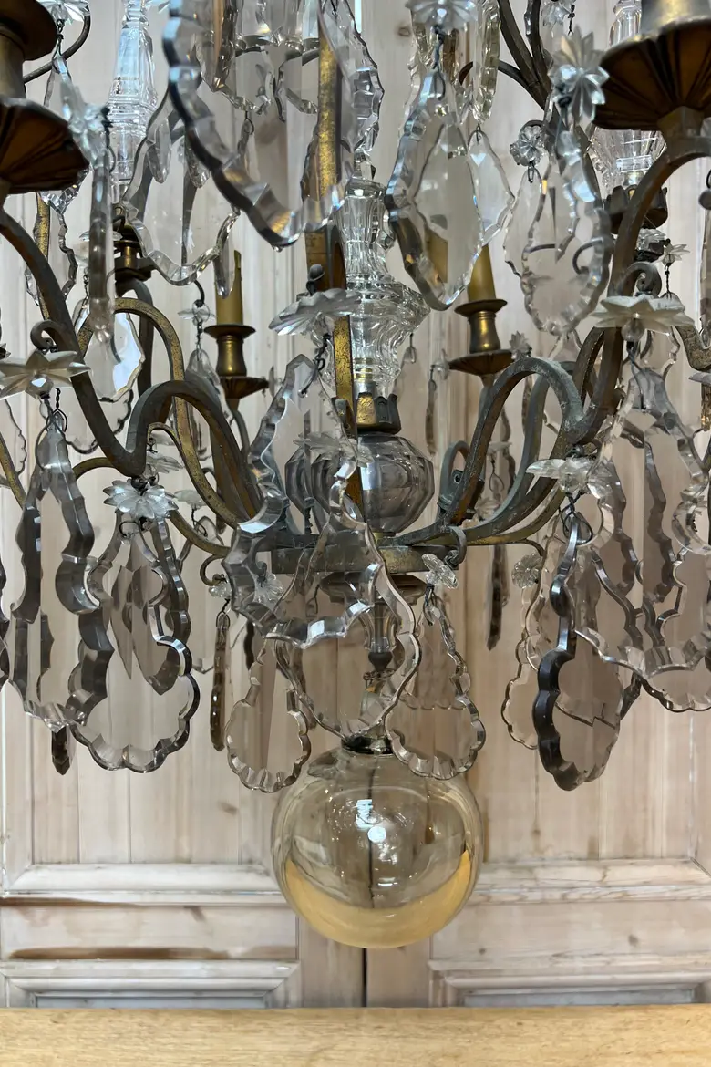 Grand lustre de maison de maître – Début XXe – Style Louis XVI — Grand lustre de maison de maître – Début XXe – Style Louis XVI