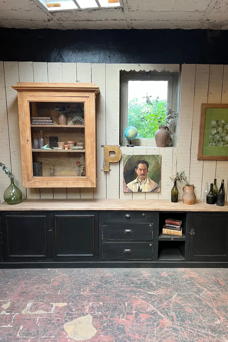 Grand meuble d’atelier en bois Années 50