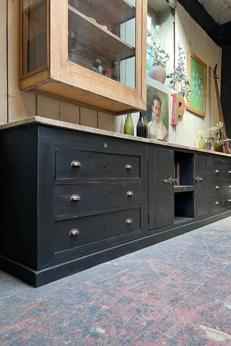 Grand meuble d’atelier en bois Années 50