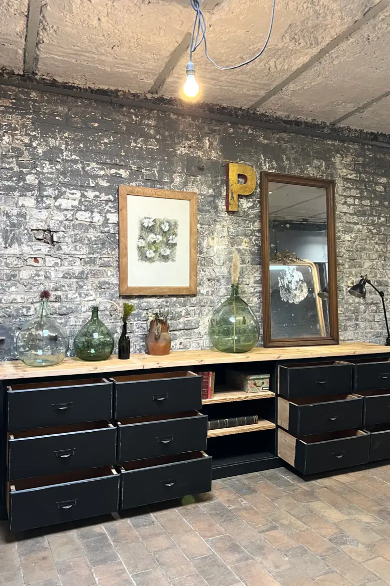 Grand meuble d’atelier en bois Années 50