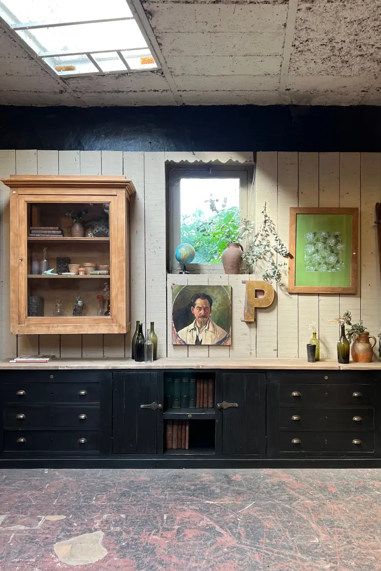 Grand meuble d’atelier en bois Années 50