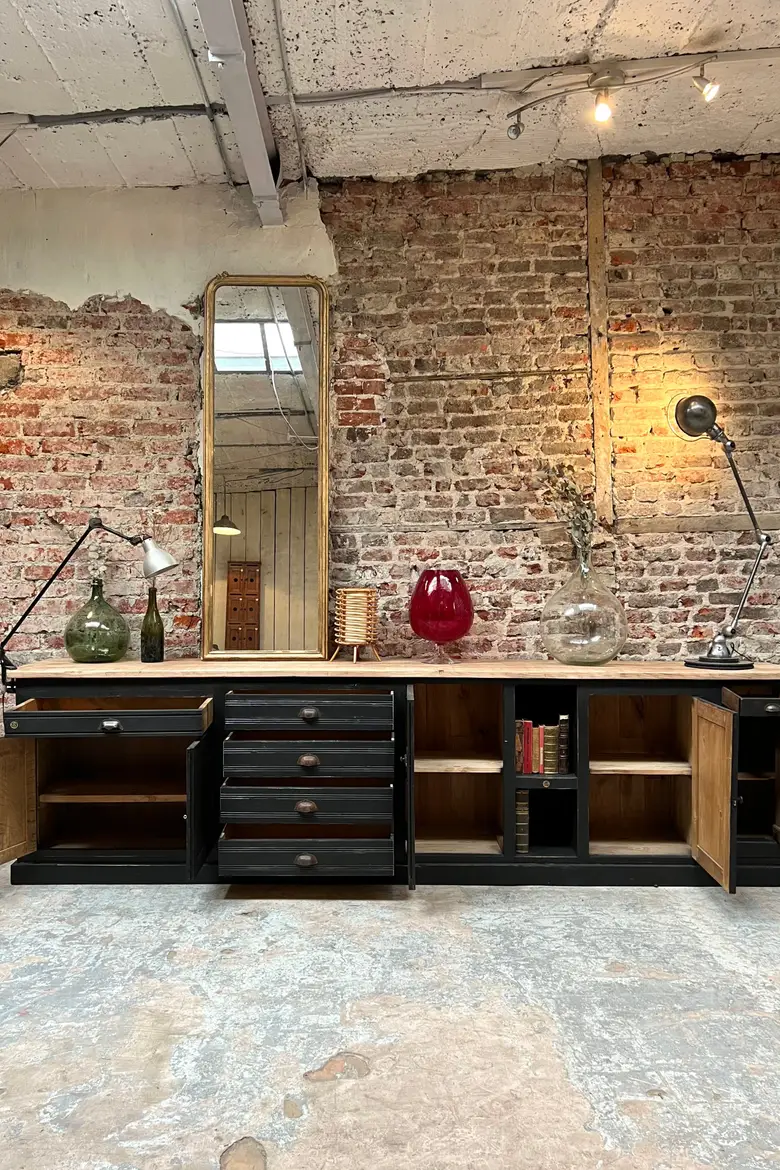 Grand meuble d’atelier en bois Années 50