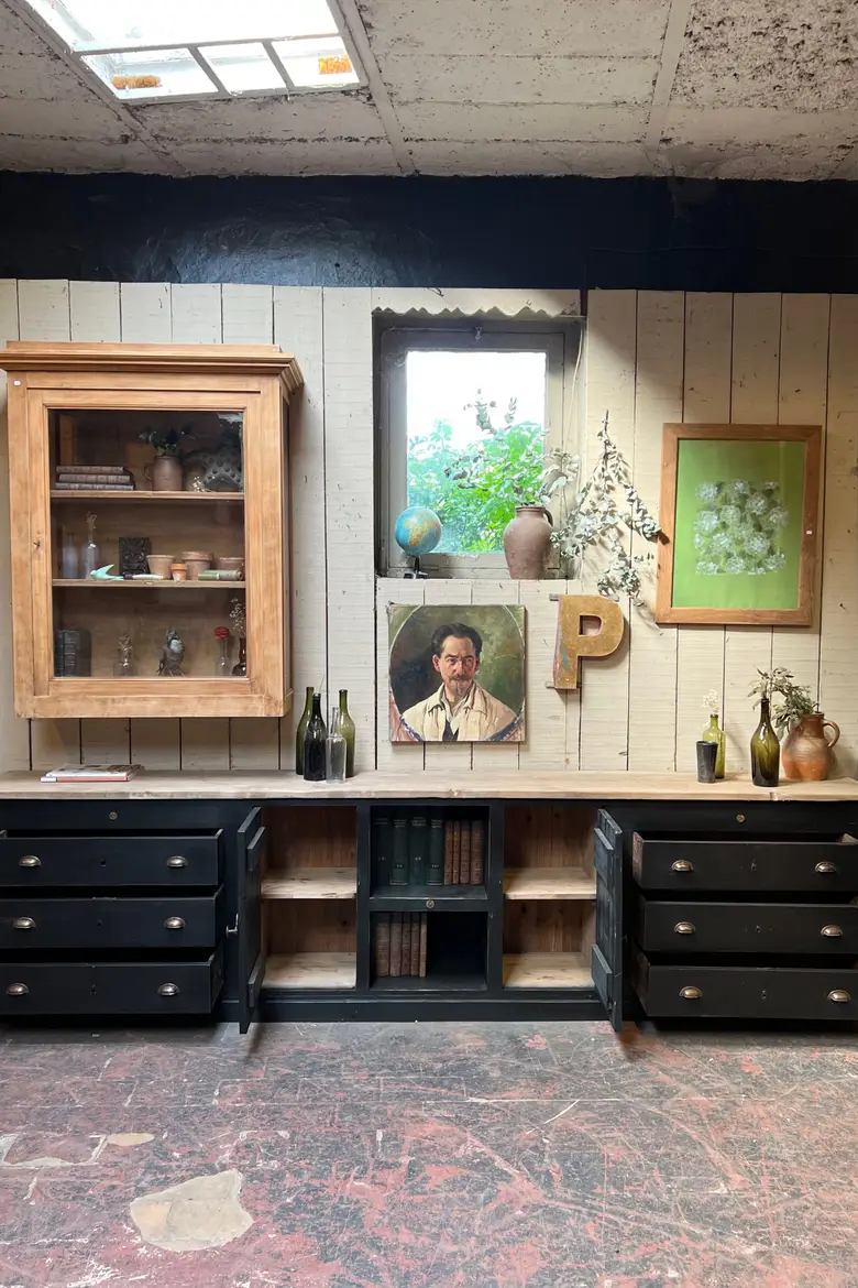 Grand meuble d’atelier en bois Années 50