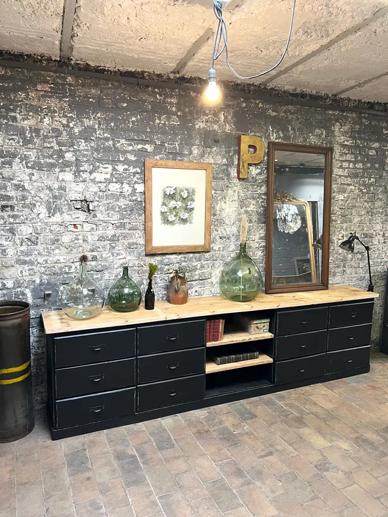 Grand meuble d’atelier en bois Années 50