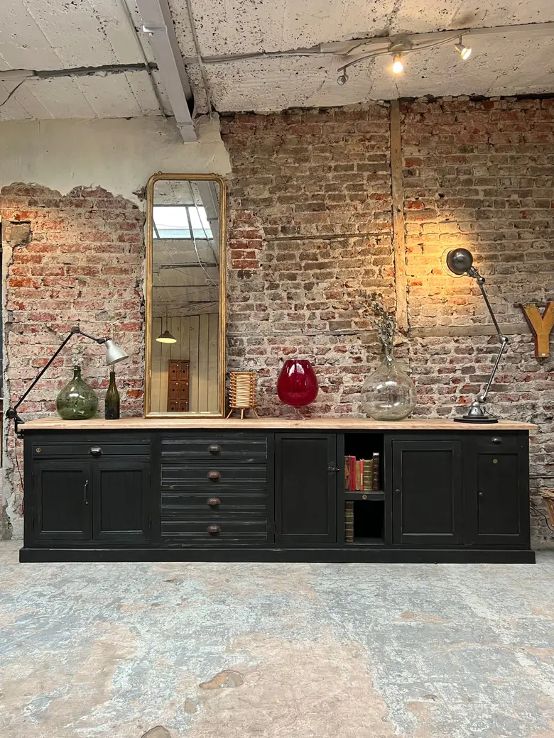 Grand meuble d’atelier en bois Années 50