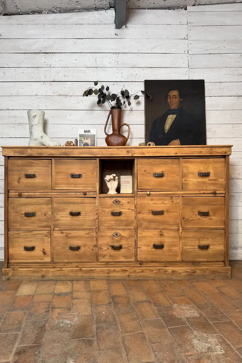 Grand meuble d’atelier en sapin – Début XXe siècle