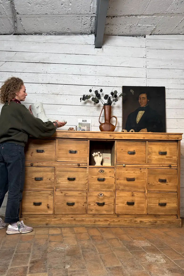 Grand meuble d’atelier en sapin – Début XXe siècle