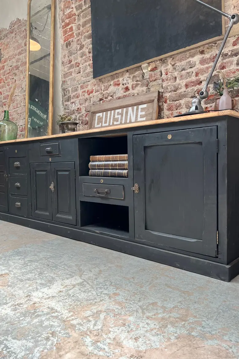 Grand meuble de métier en bois