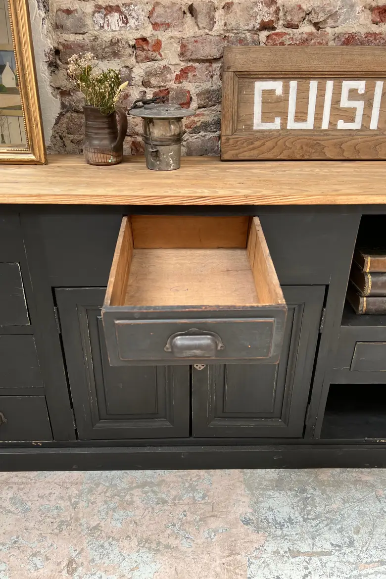 Grand meuble de métier en bois
