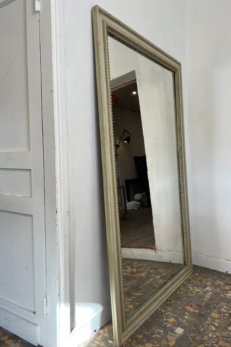 Grand miroir ancien à la patine verte – Années 60