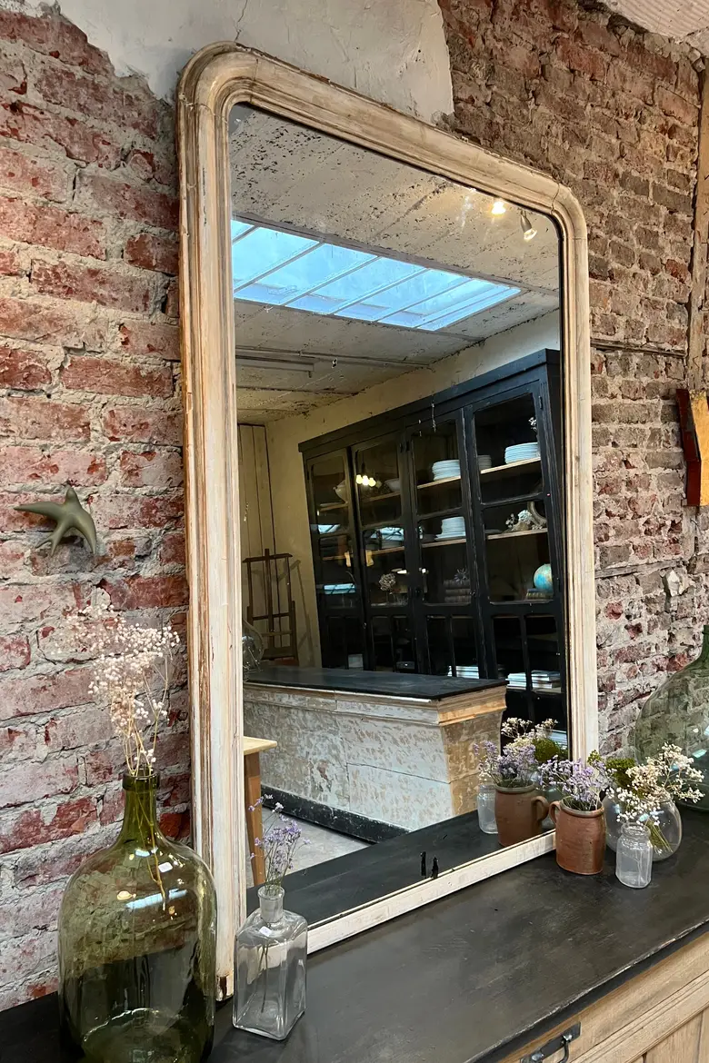Grand miroir de style Louis Philippe au mercure Début XXème
