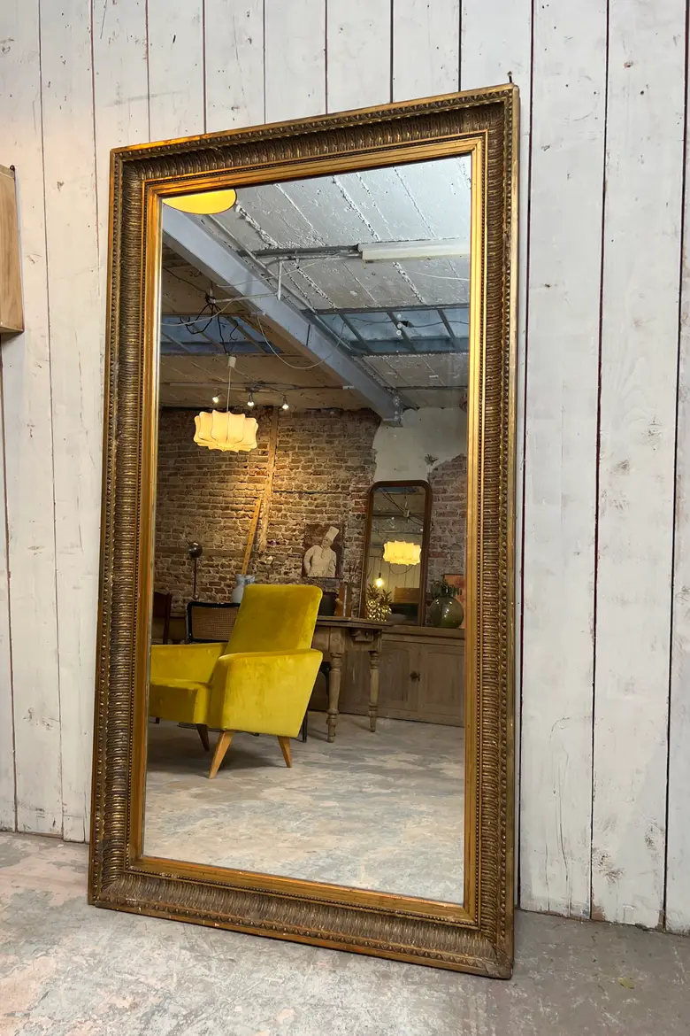 Grand miroir doré