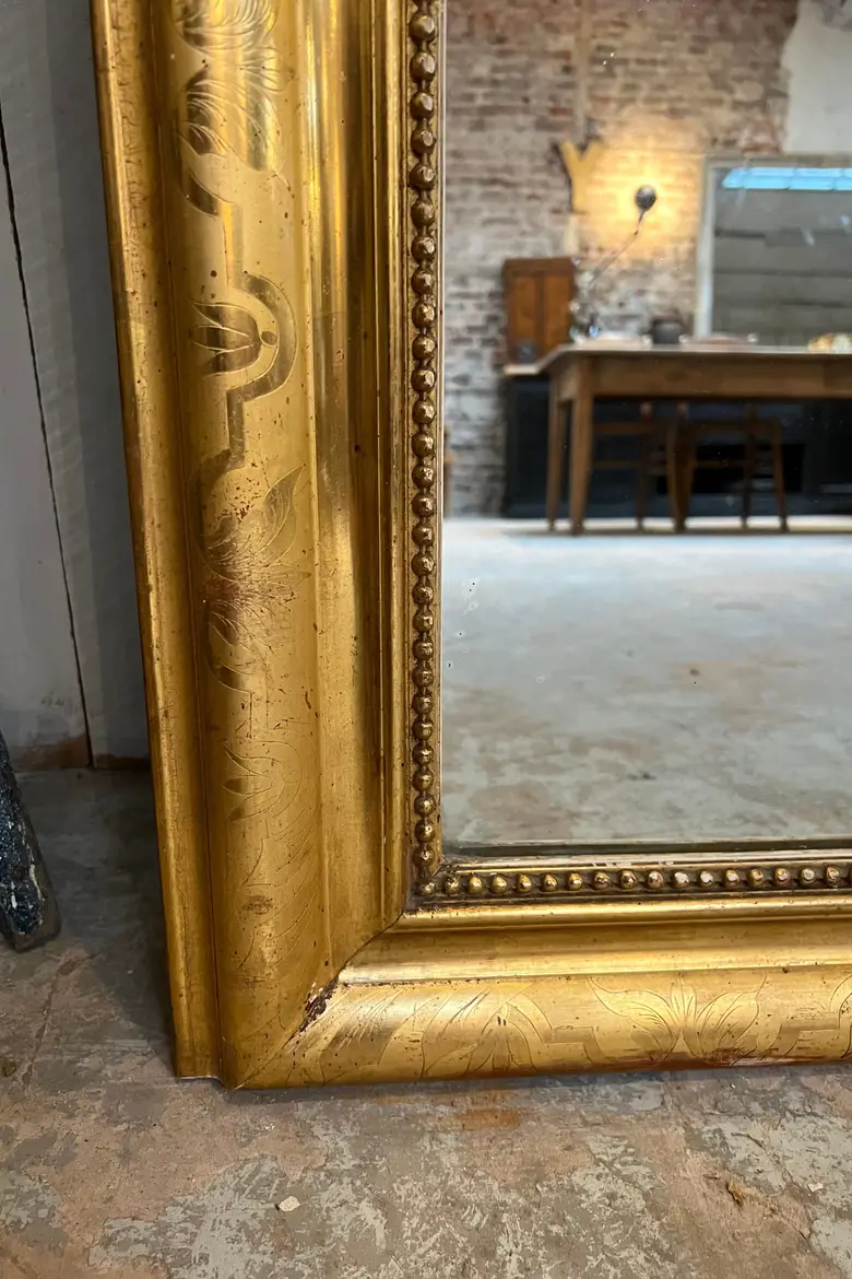 Grand miroir doré de style Louis Philippe XIXème