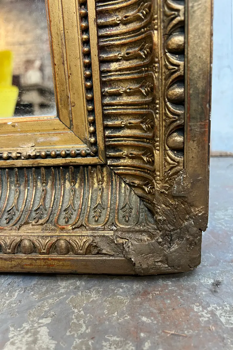Grand miroir doré