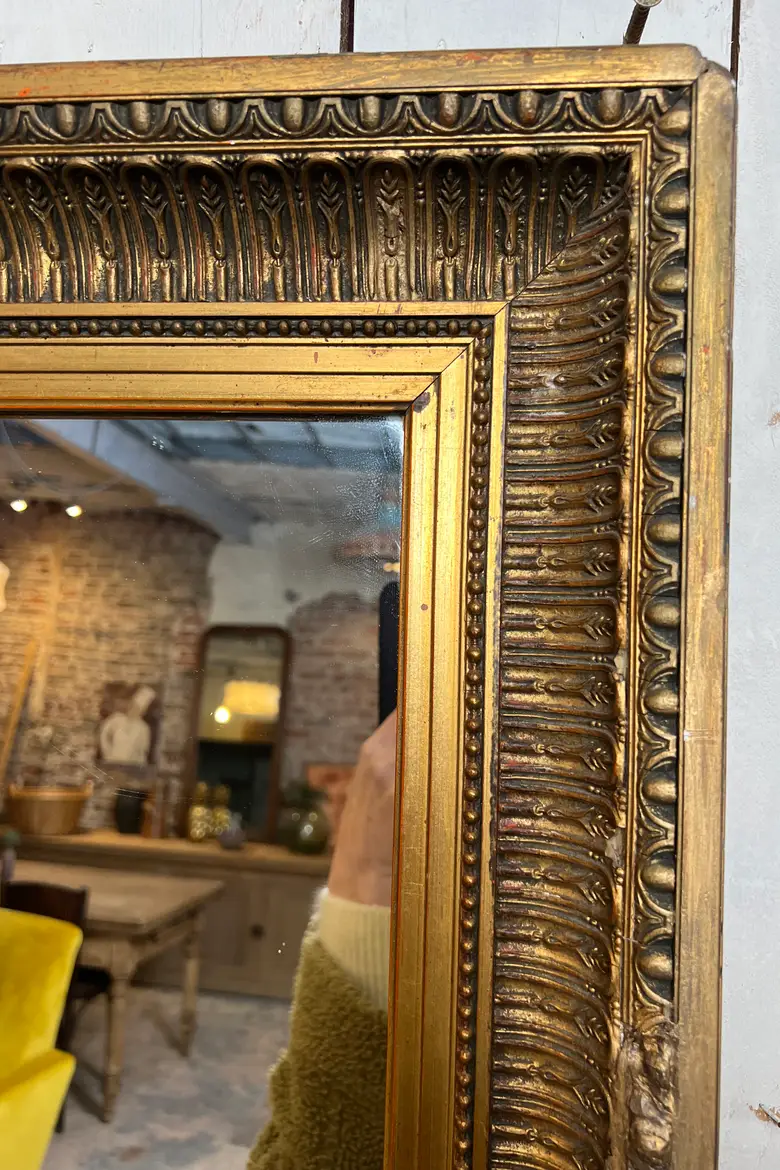 Grand miroir doré