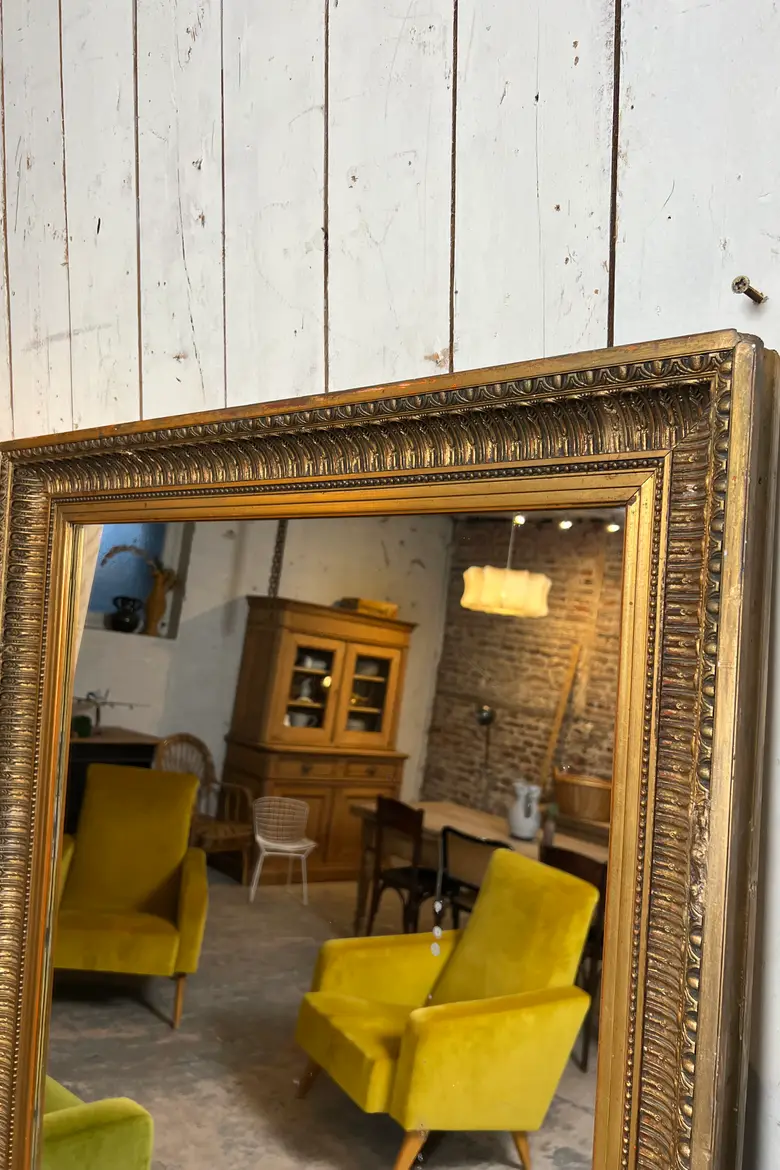 Grand miroir doré