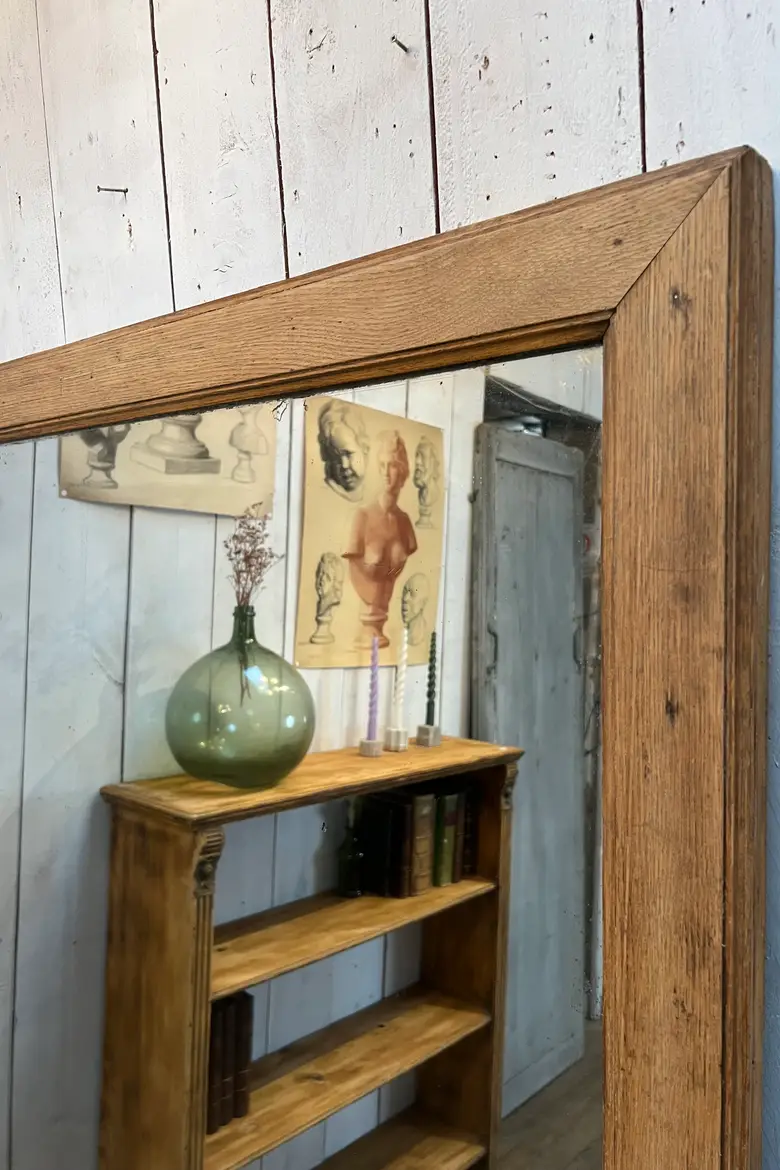 Grand miroir en chêne