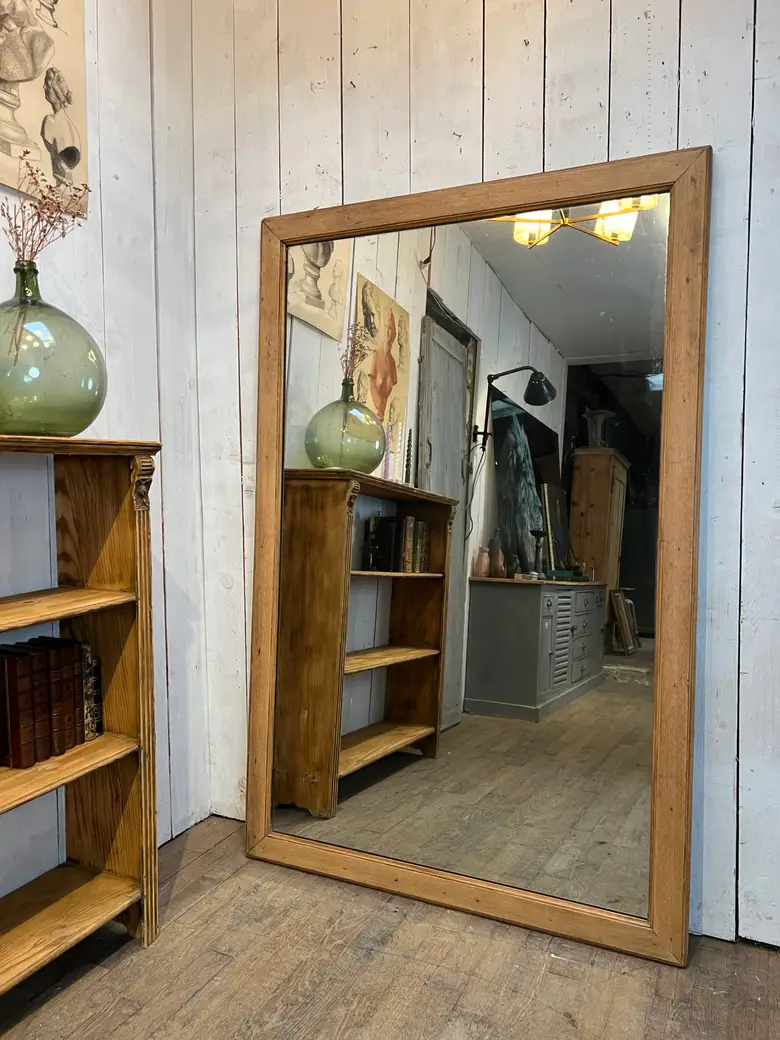 Grand miroir en chêne