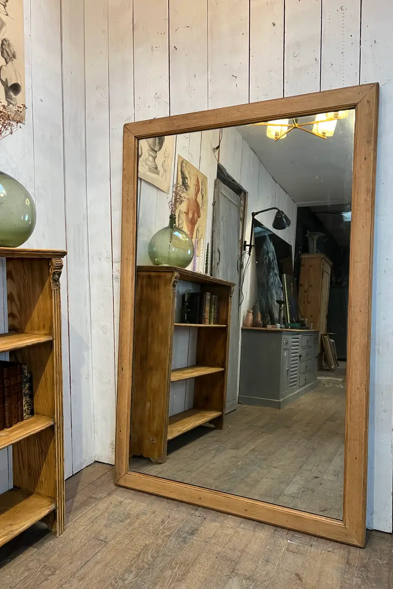 Grand miroir en chêne