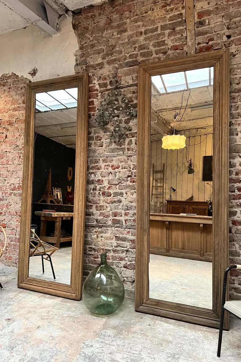 Grand miroir en chêne