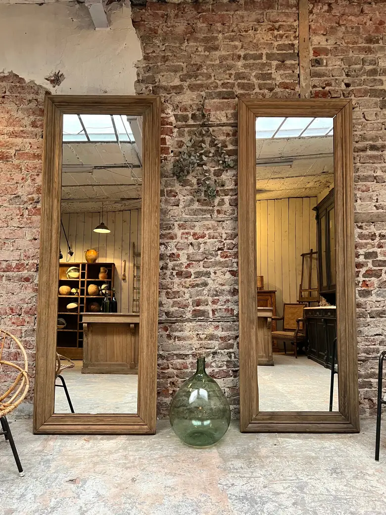Grand miroir en chêne