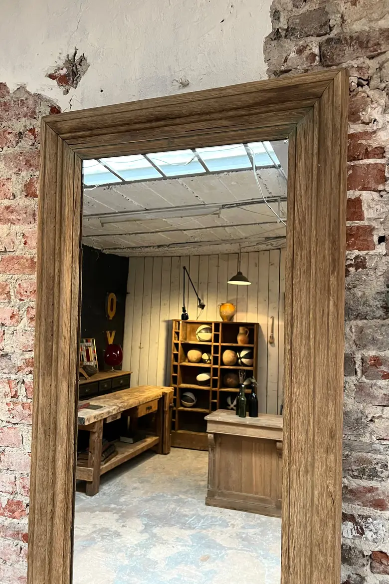 Grand miroir en chêne
