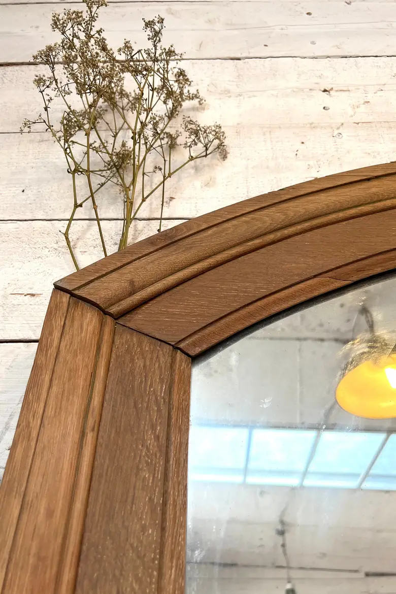 Grand miroir en chêne Début XXème
