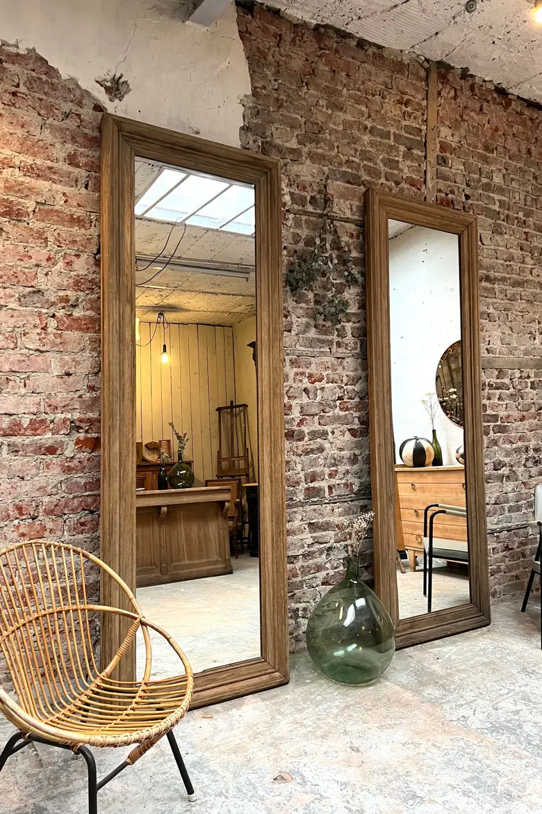 Grand miroir en chêne