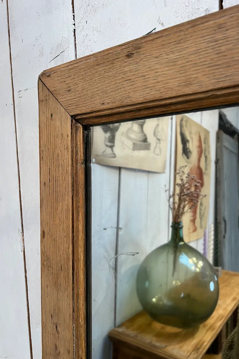 Grand miroir en chêne