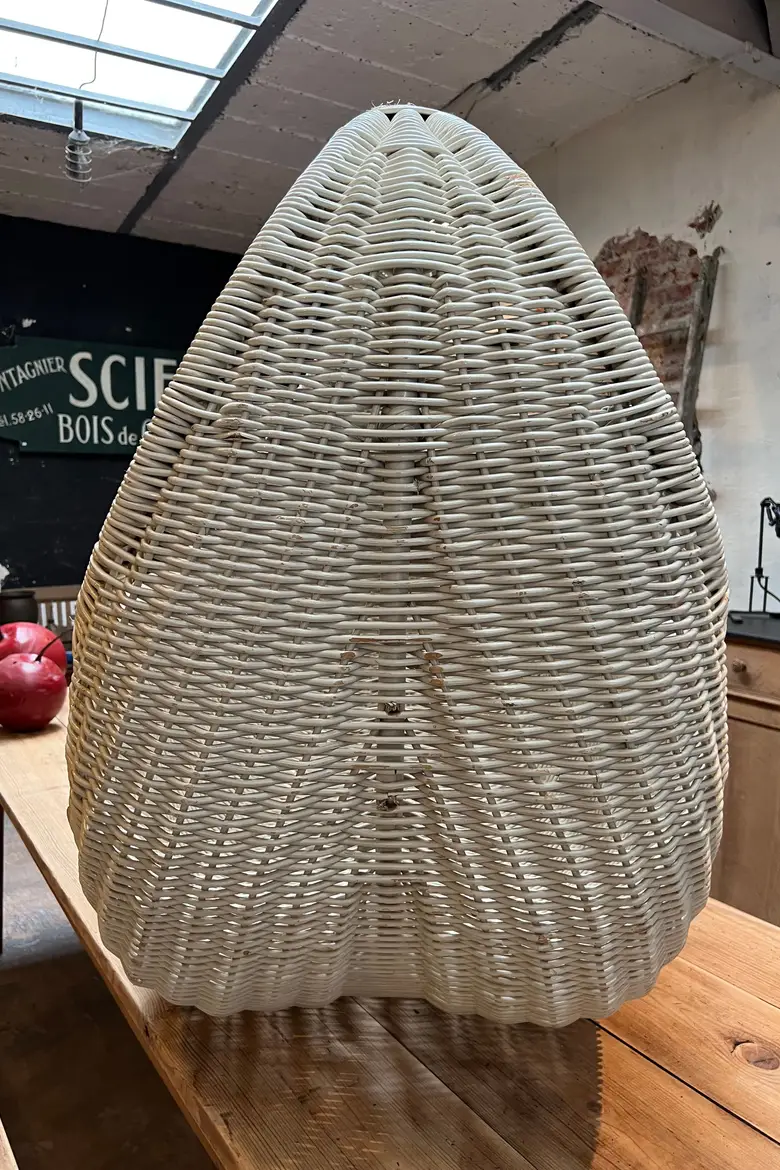 Grand panier en rotin Années 90