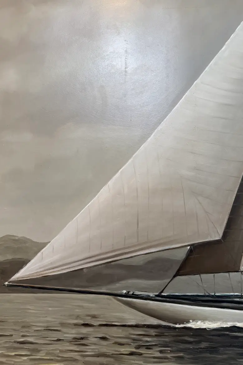 Grand tableau de voilier — huile sur toile