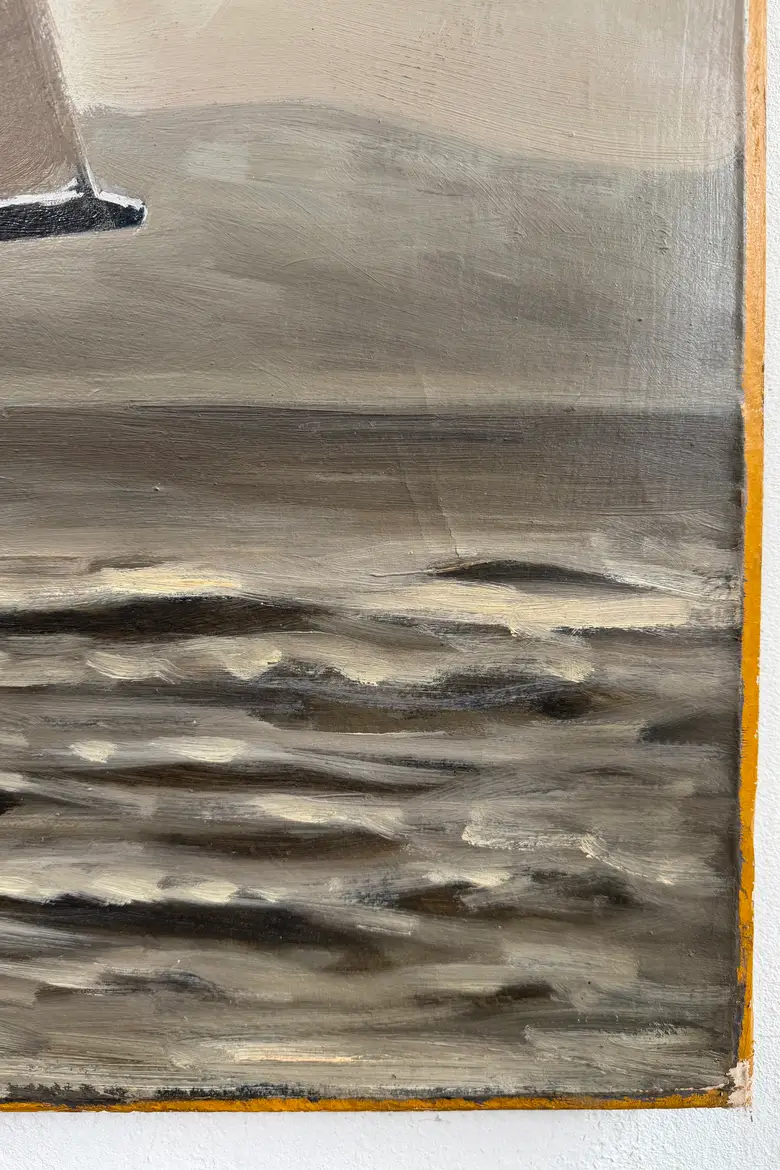 Grand tableau de voilier — huile sur toile