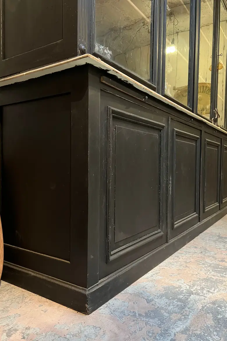 Grande bibliothèque de magasin en bois Début XXème