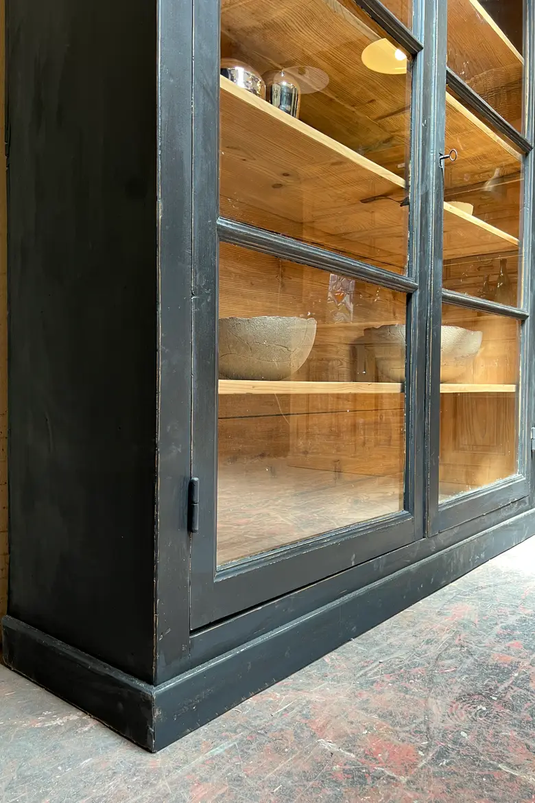 Grande bibliothèque de magasin en sapin Début XXème