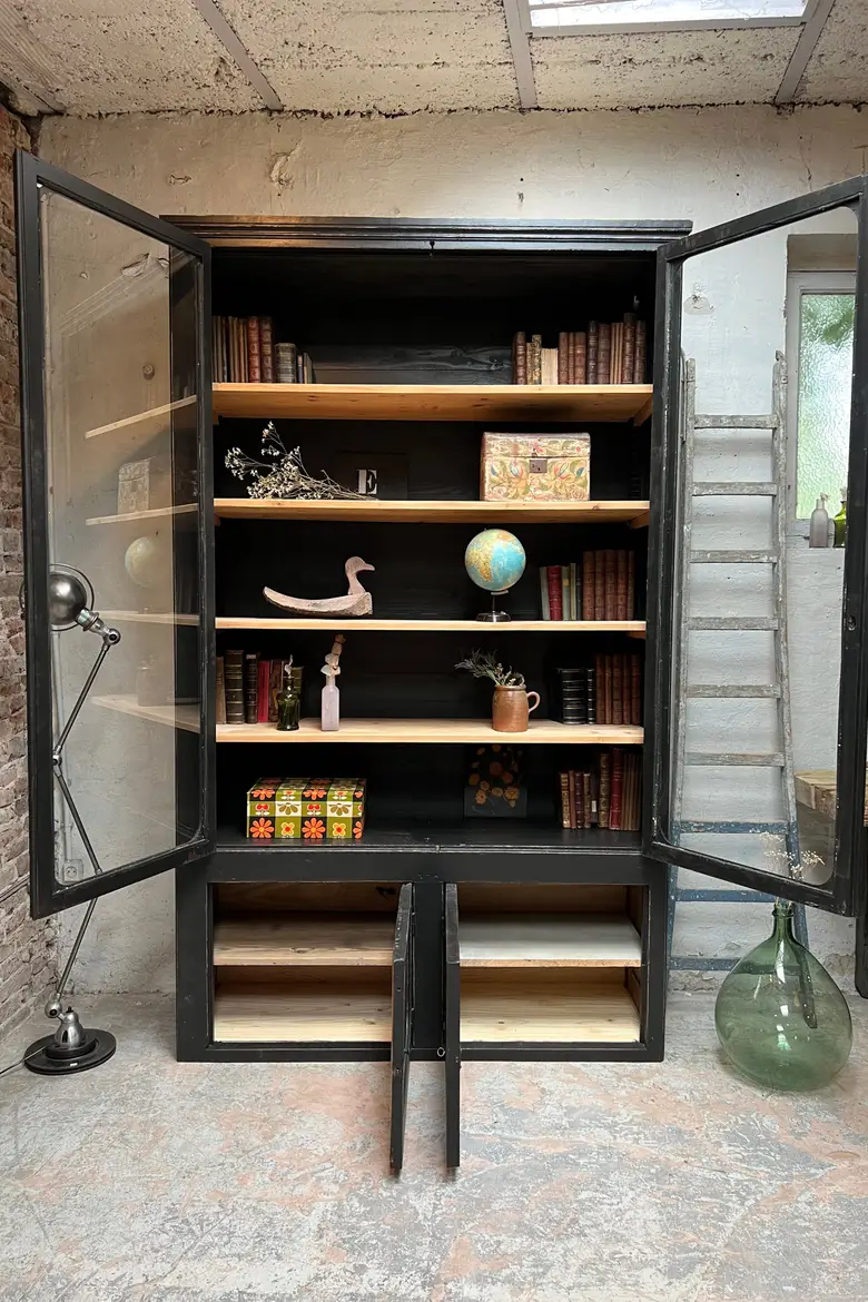 Grande bibliothèque en bois Début XXème
