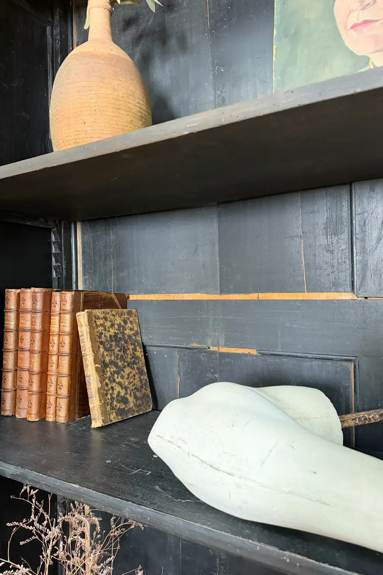 Grande bibliothèque vitrée noire — fin XIXème
