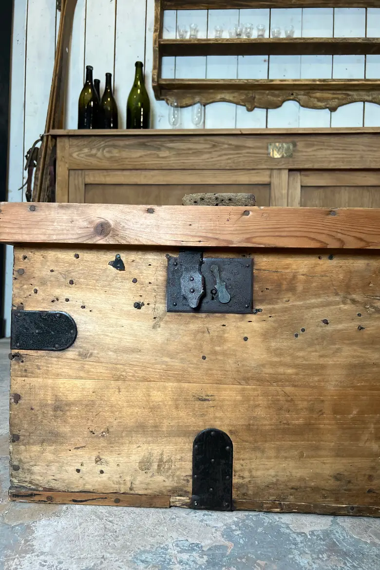 Grande malle en bois Début XXème