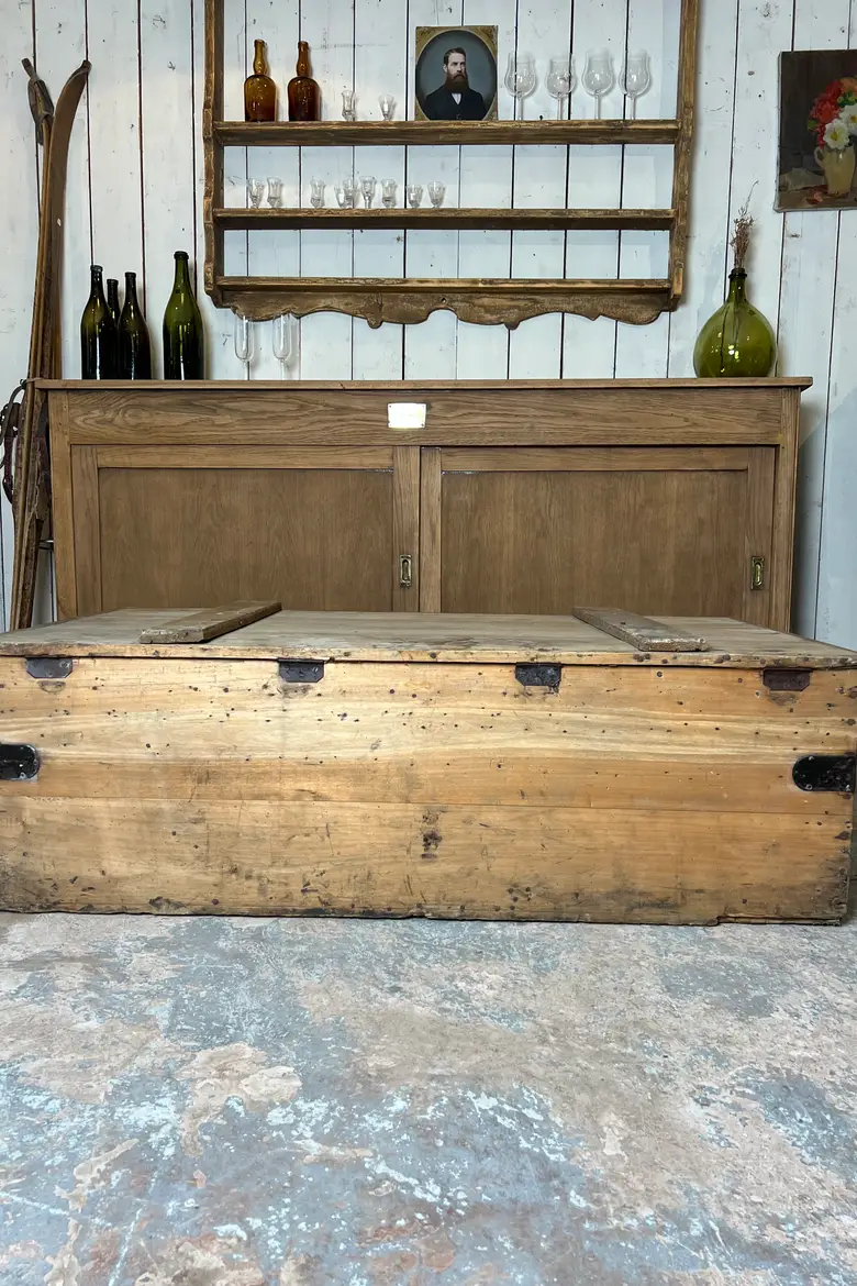 Grande malle en bois Début XXème