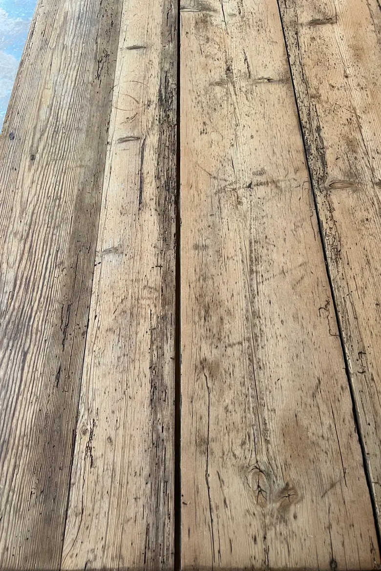 Grande table 6 pieds en sapin Début XXème