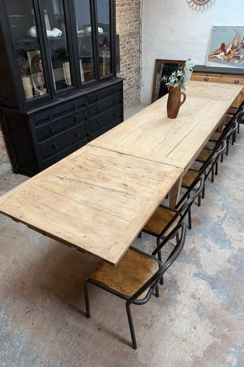 Grande table à rallonges en chêne — début XXe