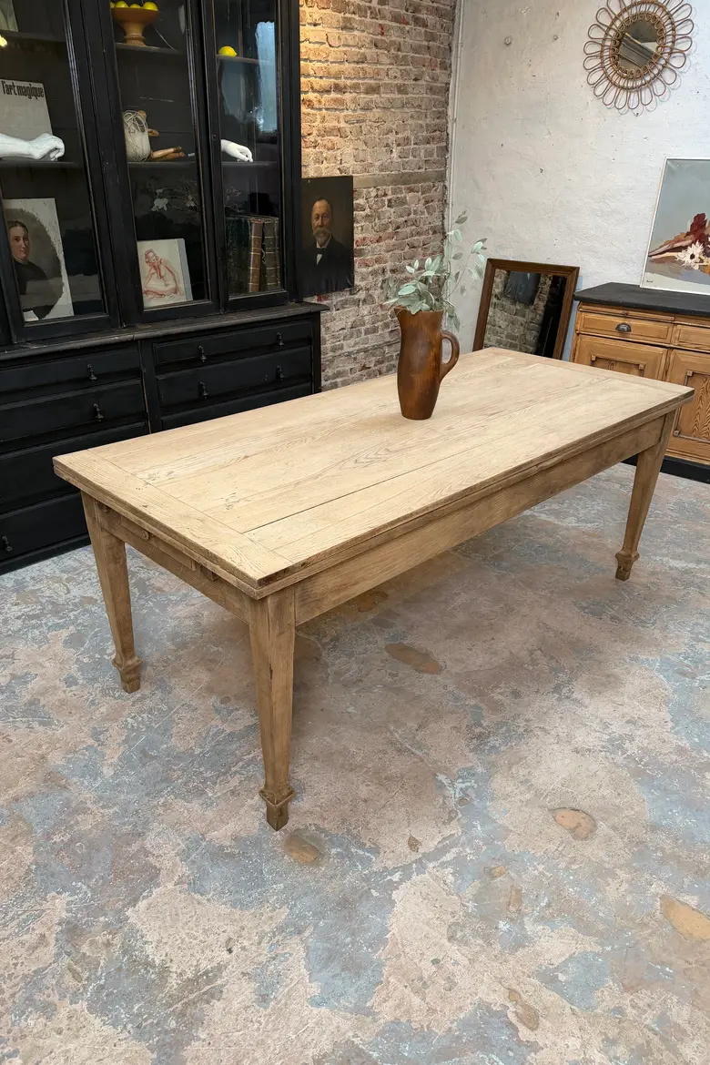 Grande table à rallonges en chêne — début XXe