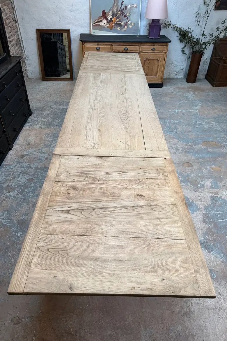 Grande table à rallonges en chêne — début XXe