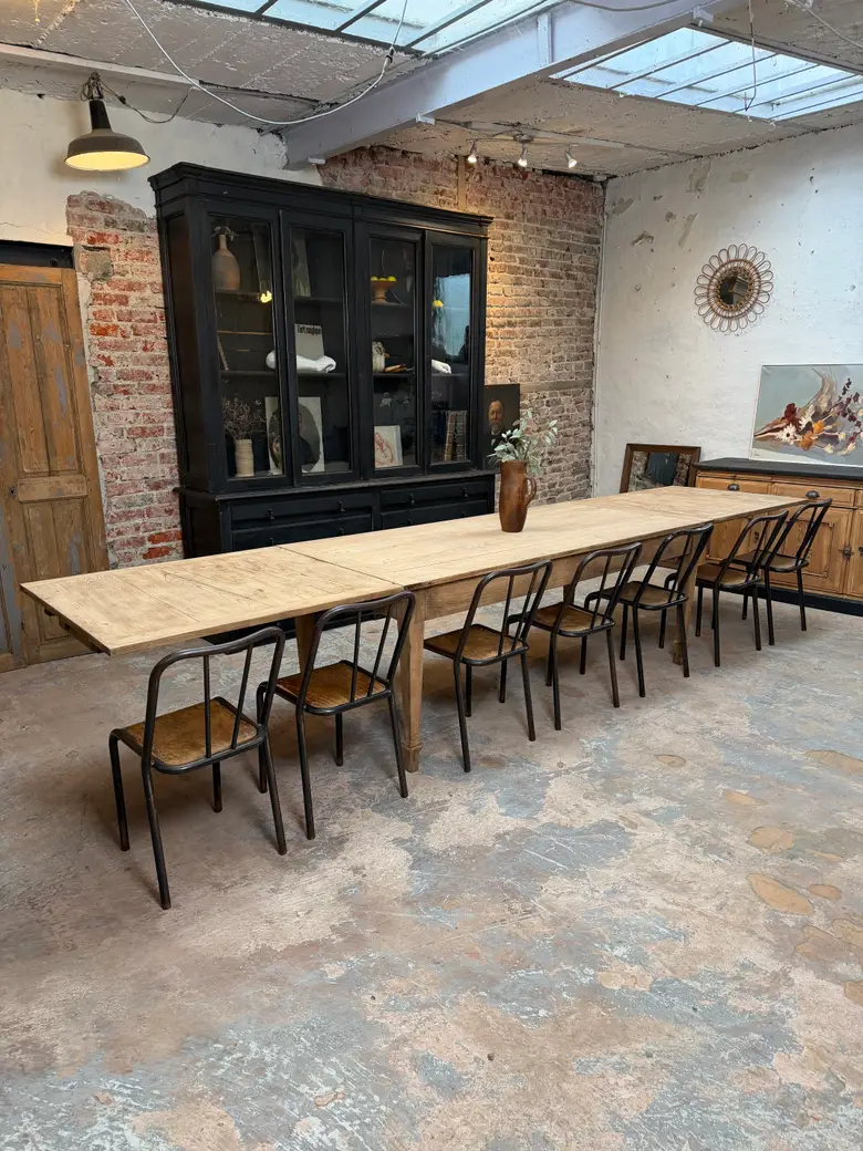 Grande table à rallonges en chêne — début XXe