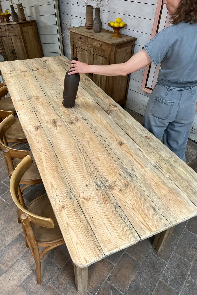 Grande table ancienne en bois brut – début XXe