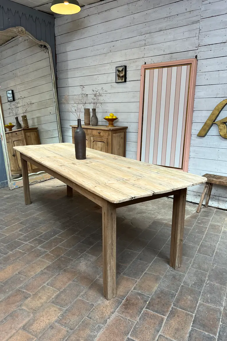Grande table ancienne en bois brut – début XXe