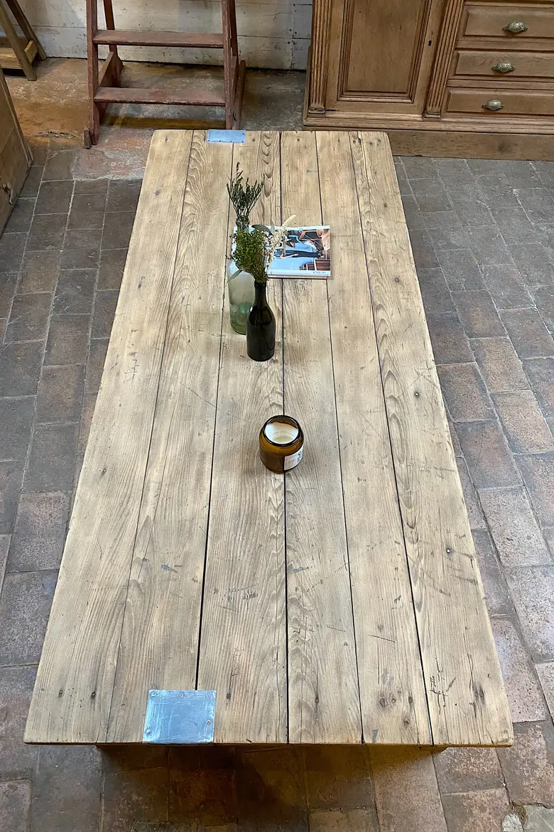 Grande table basse en bois Début XXème